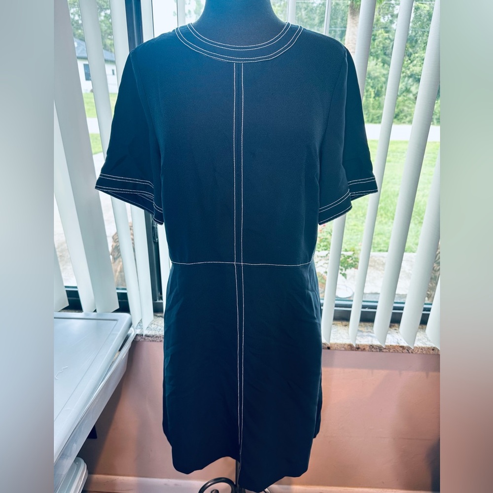 Banana Republic Navy Garment Fit & Flare Nautical Dress Size Tall 10
